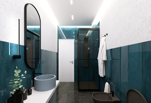 Bagno in stile contemporaneo di 8 di VIFRA Architettura & Design