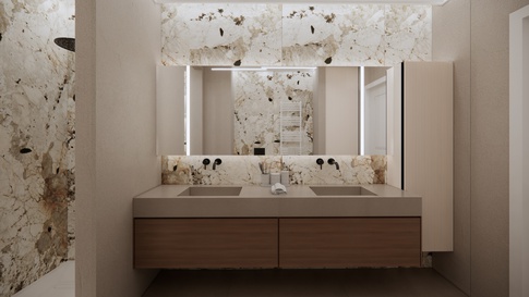 Bagno in stile contemporaneo di 6 di Studio Gaetano Riccardelli