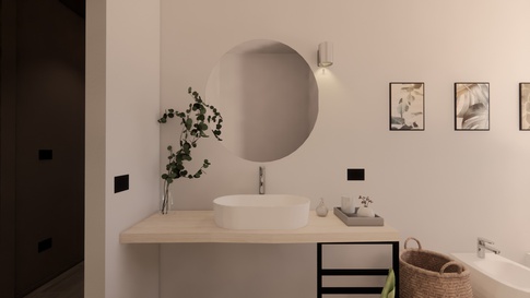 Bagno in stile minimal di 15 di Giulia Goldoni Architetto