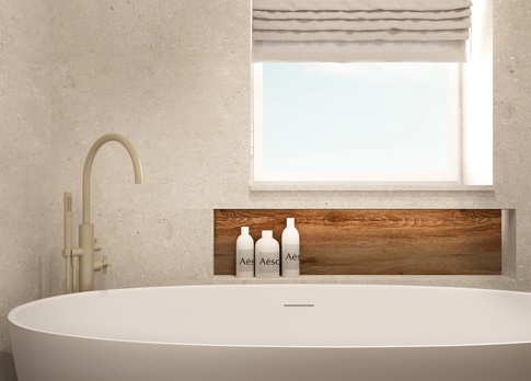 Bagno in stile contemporaneo di 4 di studio niiad