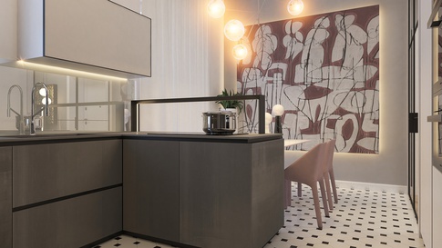 Cucina in stile contemporaneo di 17 di BLUSPACE