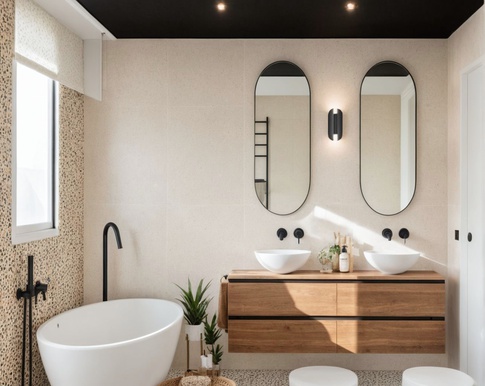 Bagno in stile japandi di 9 di MAMA design