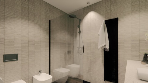 Bagno in stile minimal di 15 di Giulia Goldoni Architetto