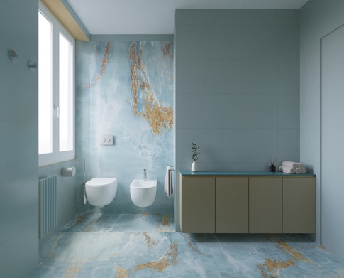 Bagno in stile contemporaneo di 6 di OZ Interiors