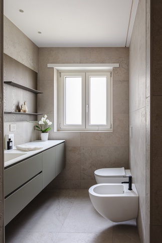 Bagno in stile contemporaneo di 6 di Architetto Sara Edalatkhah