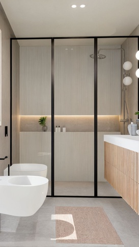 Bagno in stile japandi di 9 di MAMA design