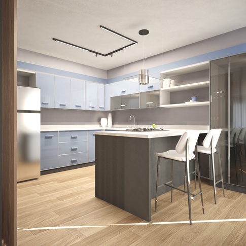 Cucina in stile contemporaneo di 15 di BLUSPACE