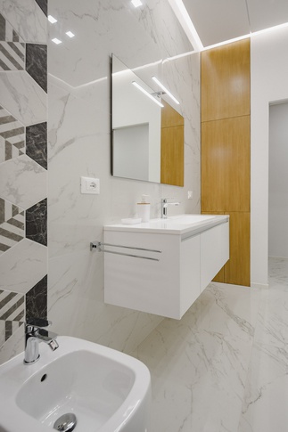 Bagno in stile moderno di 9 di Leonardo Pellicanò _ Architetto