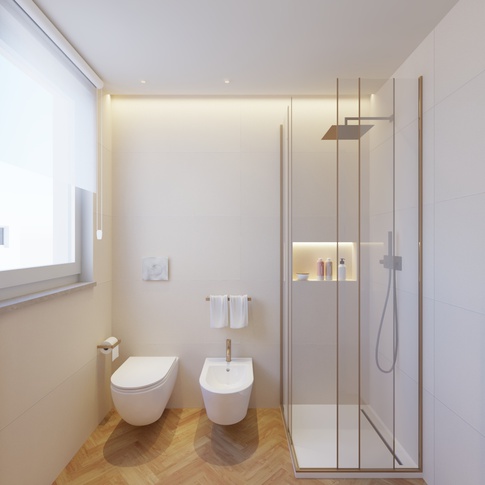 Bagno di Servizio in stile contemporaneo di 3 di SG Architetti