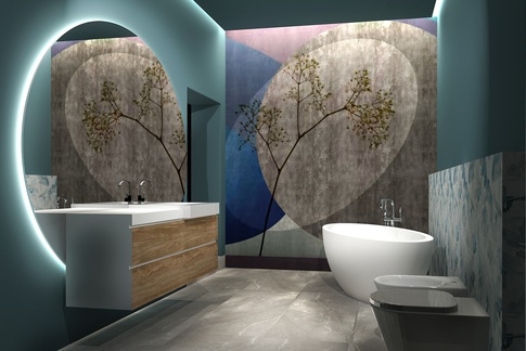 Bagno in stile pop art di 5 di Stefano Bergami studio interior design