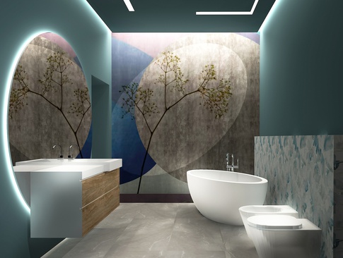 Bagno in stile pop art di 5 di Stefano Bergami studio interior design