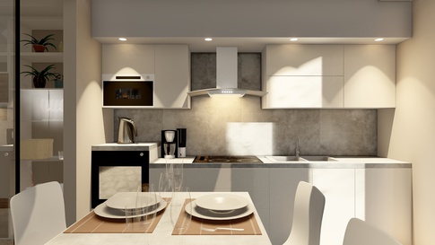 Cucina in stile contemporaneo di 11 di think in Yellow - interior design