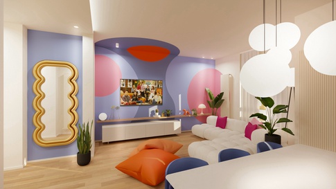 Open Space in stile pop art di 36 di MICHELE VOLPI STUDIO INTERIOR DESIGN