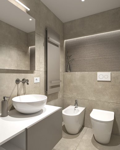 Bagno in stile contemporaneo di 4 di doppiozero interior