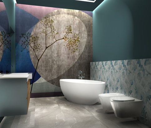 Bagno in stile pop art di 5 di Stefano Bergami studio interior design