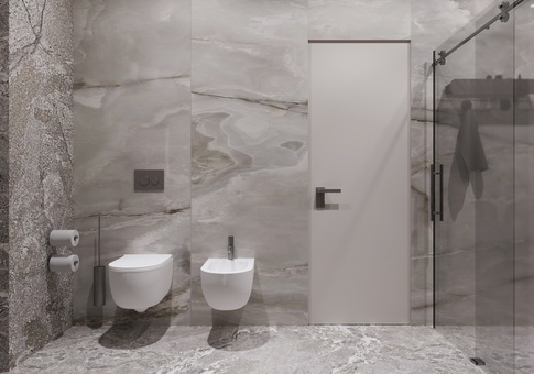 Bagno in stile contemporaneo di 8 di OZ Interiors