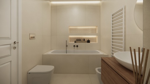 Bagno in stile contemporaneo di 6 di Studio Gaetano Riccardelli