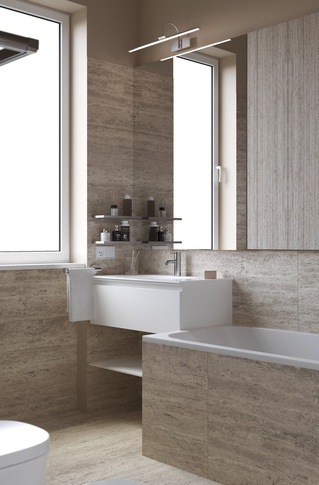 Bagno in stile contemporaneo di 5 di OZ Interiors