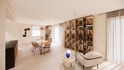 Open Space in stile moderno di 65 di Maison Monrò Open Space in stile moderno di 65 di Maison Monrò