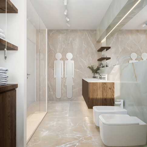 Bagno in stile contemporaneo di 7 di Tania Radici Interior Designer