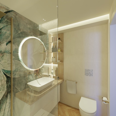 Bagno in stile contemporaneo di 3 di SG Architetti