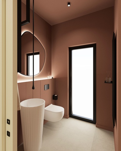 Bagno di Servizio in stile moderno di 4 di Francesca Boglio Architetto