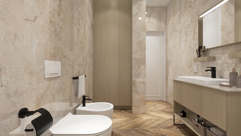 Bagno in stile contemporaneo di 7 di Nicoletta Russo Interior Designer