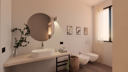 Bagno in stile minimal di 15 di Giulia Goldoni Architetto