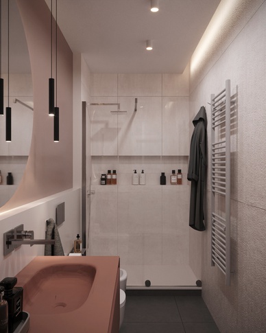 Bagno in stile contemporaneo di 5 di Doppionodo Interior