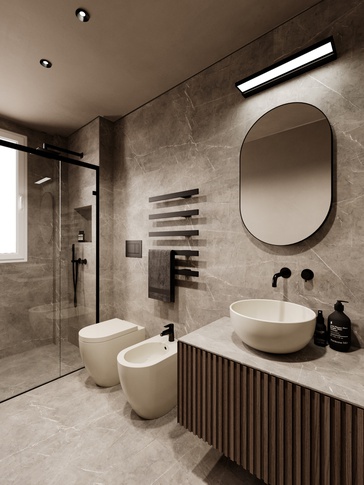 Bagno in stile moderno di 4 di doppiozero interior