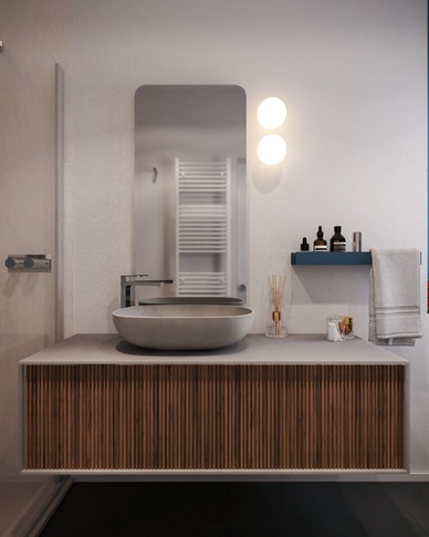 Bagno in stile contemporaneo di 7 di Doppionodo Interior