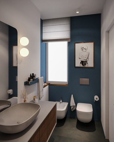 Bagno in stile contemporaneo di 7 di Doppionodo Interior