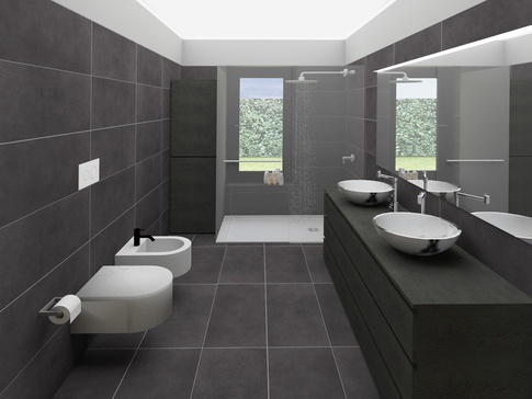 Bagno in stile moderno di 7 di Francesca Boglio Architetto