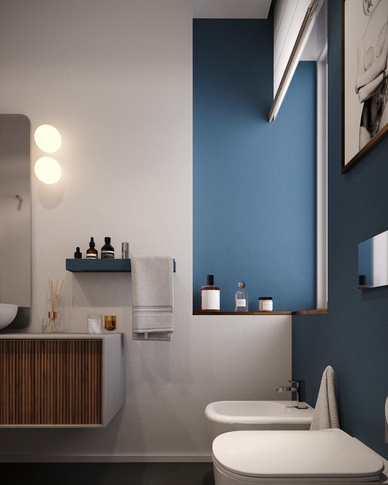 Bagno in stile contemporaneo di 7 di Doppionodo Interior