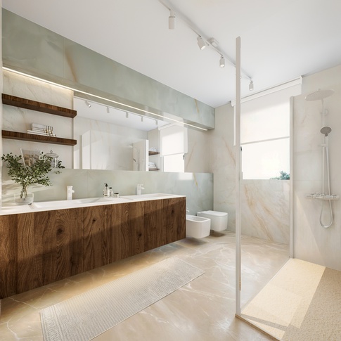 Bagno in stile contemporaneo di 7 di Tania Radici Interior Designer