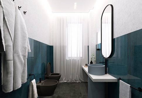 Bagno in stile contemporaneo di 8 di VIFRA Architettura & Design