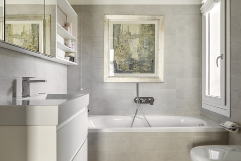 Bagno in stile nordico di 4 di Chantal Forzatti architetto