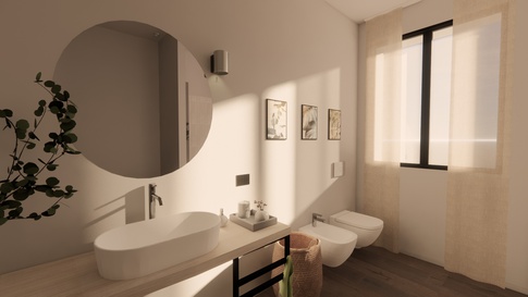 Bagno in stile minimal di 15 di Giulia Goldoni Architetto