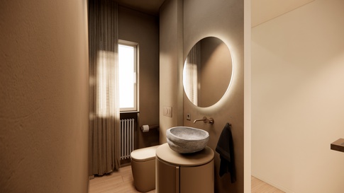 Bagno di Servizio in stile contemporaneo di 3 di Simona Fogalesi interior designer