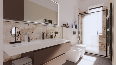 Bagno in stile moderno di 5 di Studio LABventinove