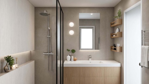 Bagno in stile japandi di 9 di MAMA design