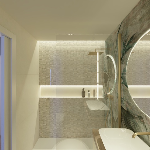 Bagno in stile contemporaneo di 3 di SG Architetti