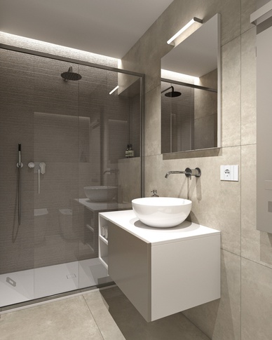 Bagno in stile contemporaneo di 4 di doppiozero interior