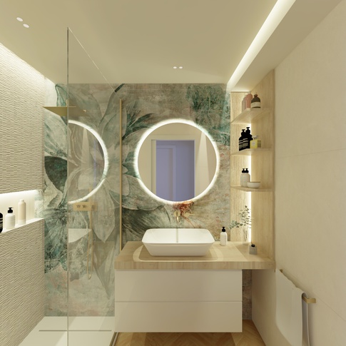 Bagno in stile contemporaneo di 3 di SG Architetti