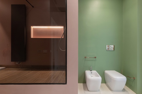 Bagno in stile contemporaneo di 11 di Giuseppe Falcone Architetto