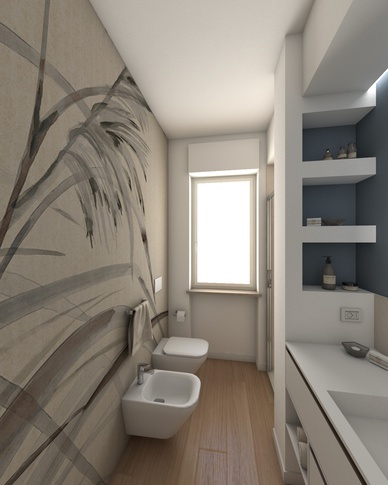 Bagno in stile contemporaneo di 5 di Francesca Boglio Architetto