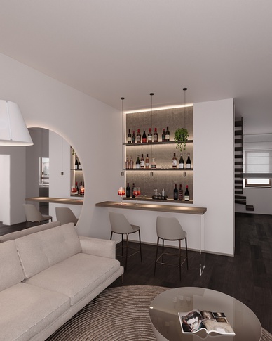 Angolo Bar in stile minimal di 5 di Doppionodo Interior